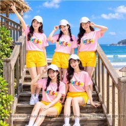 áo thun đồng phục team building Let's Go màu Hồng
