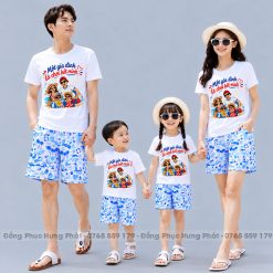 áo thun gia đình đi chơi in một gia đình là chơi hết mình