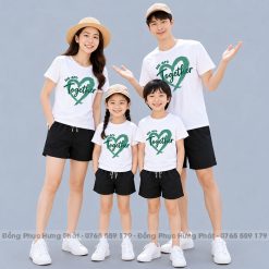 áo thun gia đình màu trắng in we are together