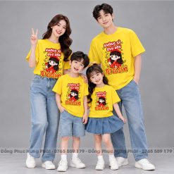 áo thun gia đình tết in hình không gì quý hơn tết có lì xì