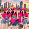 áo thun team building đoàn kết ta chấp hết màu Hồng dâu