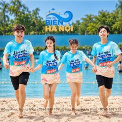 áo thun team building in 3D làm việc cố gắng